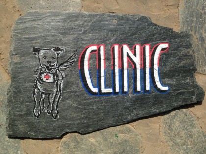 One of the signs I painted, on slate