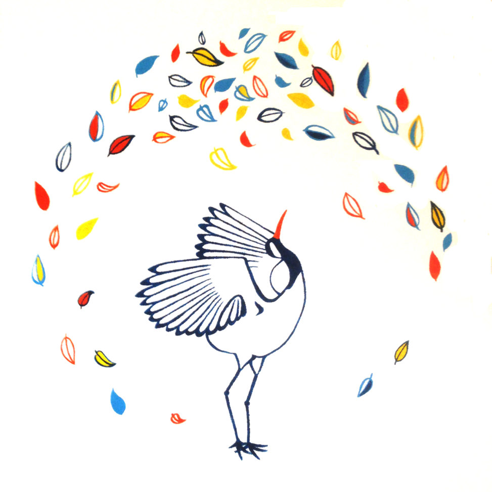 cranebird mural painting studio hillegersberg delft yoga dance dans lilian leahy illustrator muurschildering kraanvogel