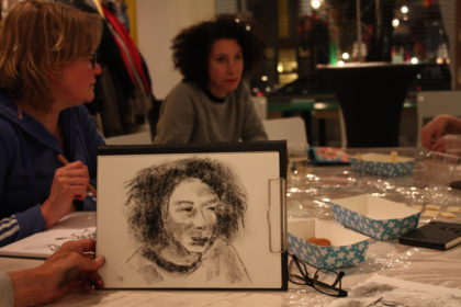 talk and & draw 010 rotterdam digital playground naomi king illustration lilian leahy illustrations meetup event creative networking illustrators drawing sketchbook sketching 